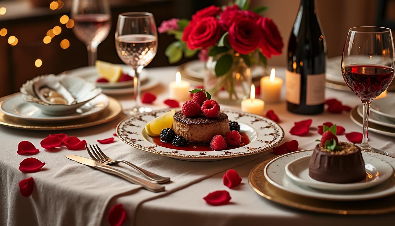 savourez un menu gastronomique exquis idéal pour une saint-valentin inoubliable, alliant saveurs raffinées et ambiance romantique pour célébrer l'amour.