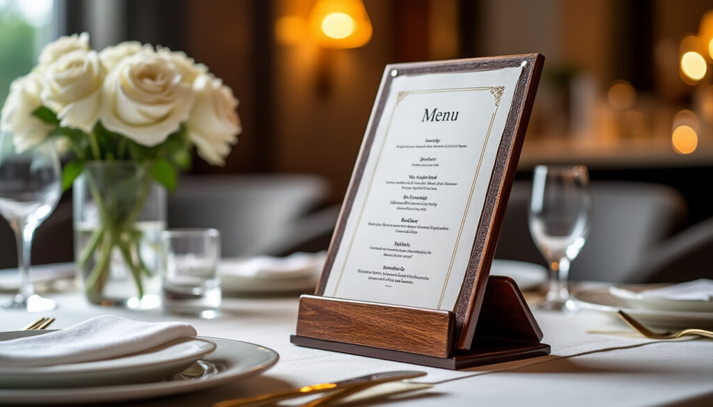 découvrez pourquoi un porte-menu élégant est essentiel pour valoriser l'image de votre restaurant et offrir une expérience client raffinée.